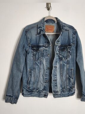 Levi’s 72334 Jean Jacket Small Custom Hand Painted Mushroom Polka Dot Denim